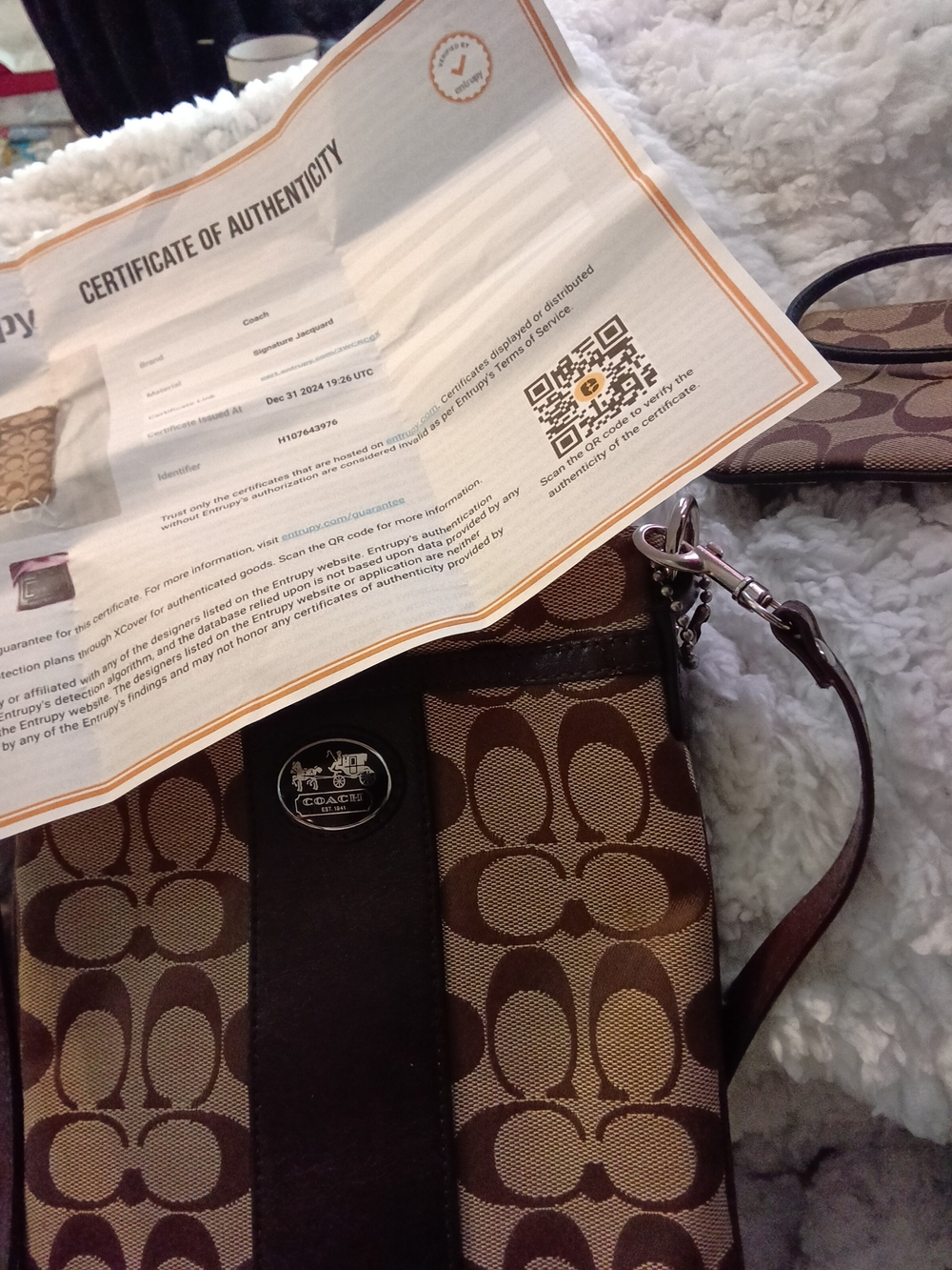 Coach Sutton Signature Canvas Crossbody & Matching Vtg Wristlet H1076-43976 COA - Picture 3 of 5